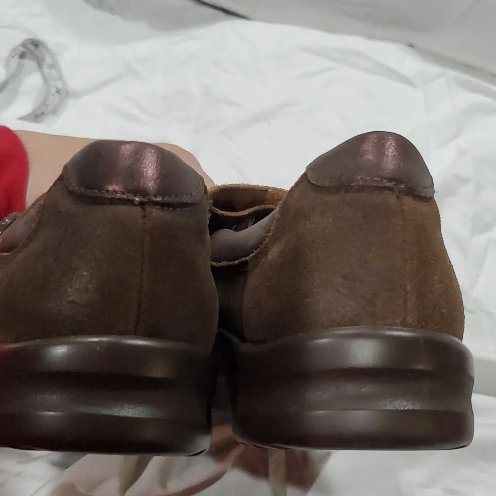 SAS Mary Jane brown and metallic copper  leather shoes